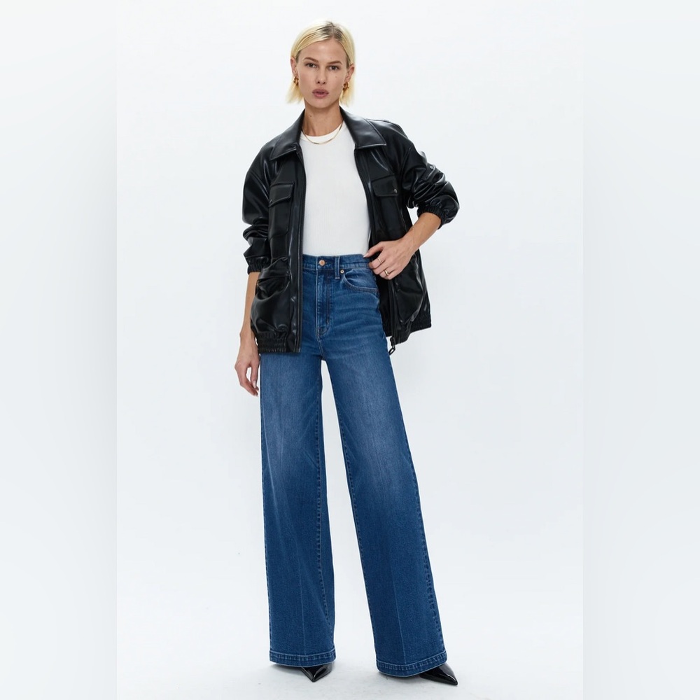 NWT Pistola Rhett Utility Oversized Bomber Jacket Vegan Leather Pleather Size XL